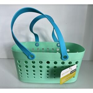 NWT Casabella Bath Storage Tote Aqua Blue Flexible Waterproof Dorm